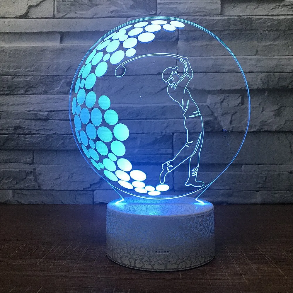 3D night light with acrylic shade, touch and remote control, 3W LED, USB powered, modern simple style