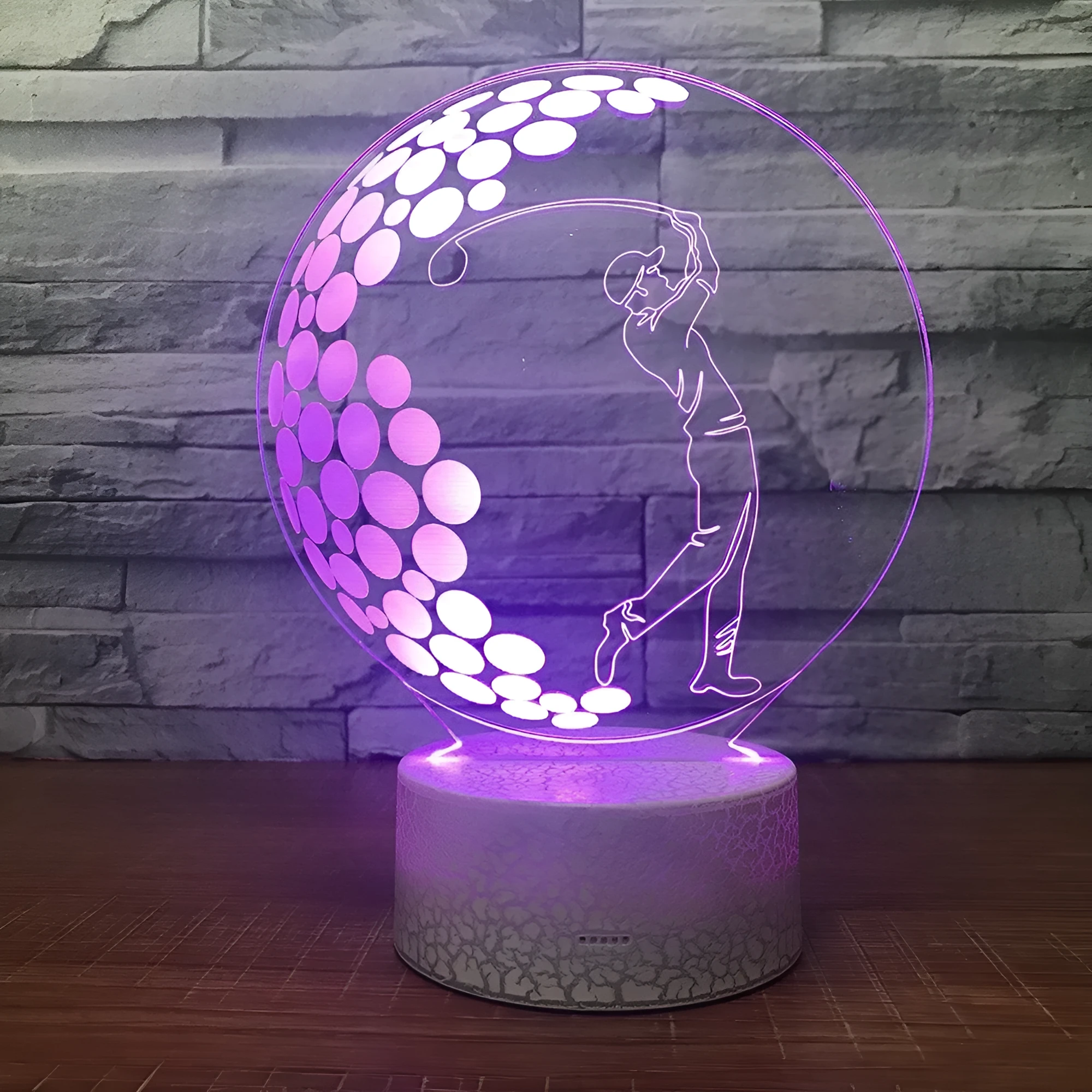 3D night light with acrylic shade, touch and remote control, 3W LED, USB powered, modern simple style