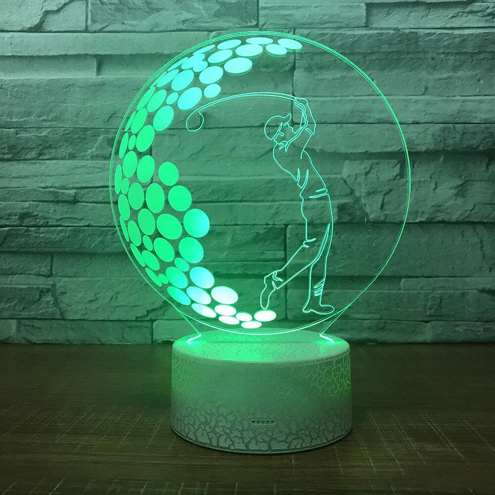 3D night light with acrylic shade, touch and remote control, 3W LED, USB powered, modern simple style