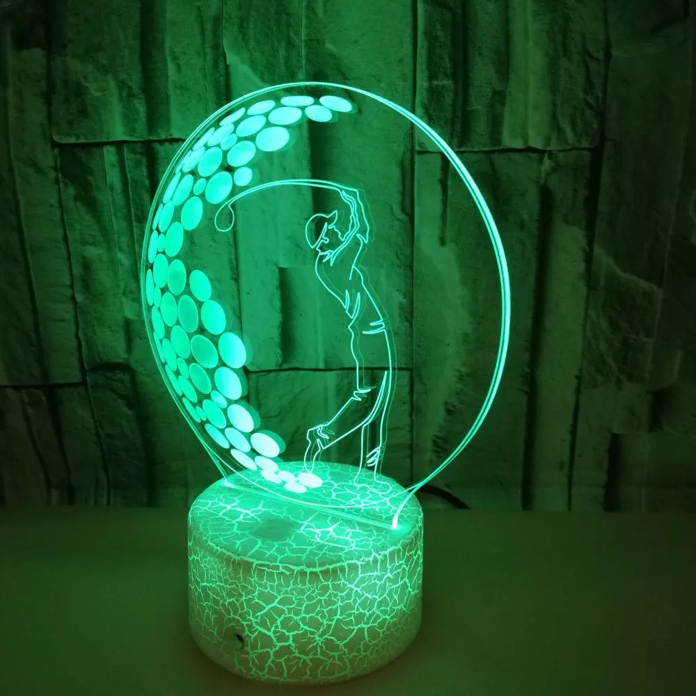 3D night light with acrylic shade, touch and remote control, 3W LED, USB powered, modern simple style