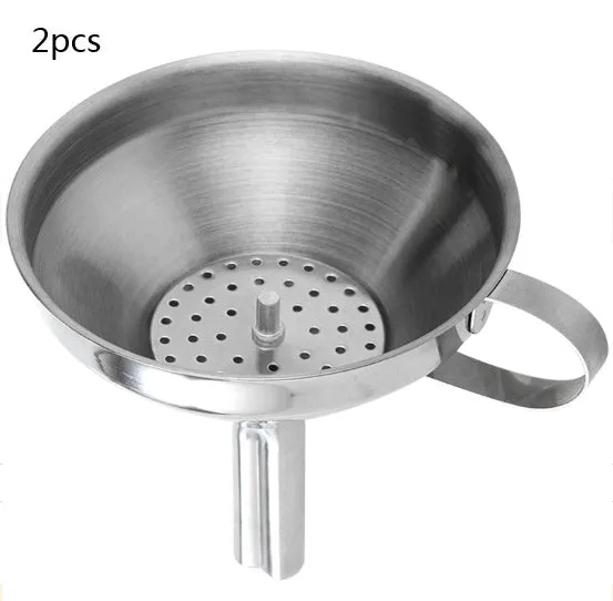Small mini 201 stainless steel funnel with fine filter sieve for wine raisin whisk impurities