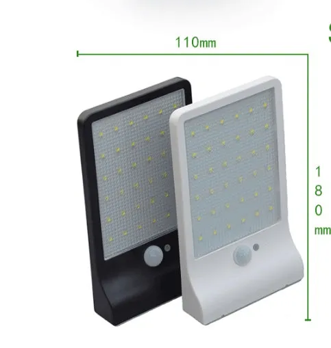36LED solar outdoor garden light in black with ABS and PP construction, rechargeable battery