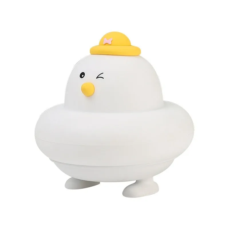 Silicone pat small night lamp blue duck design with USB cable, 500mAh rechargeable battery