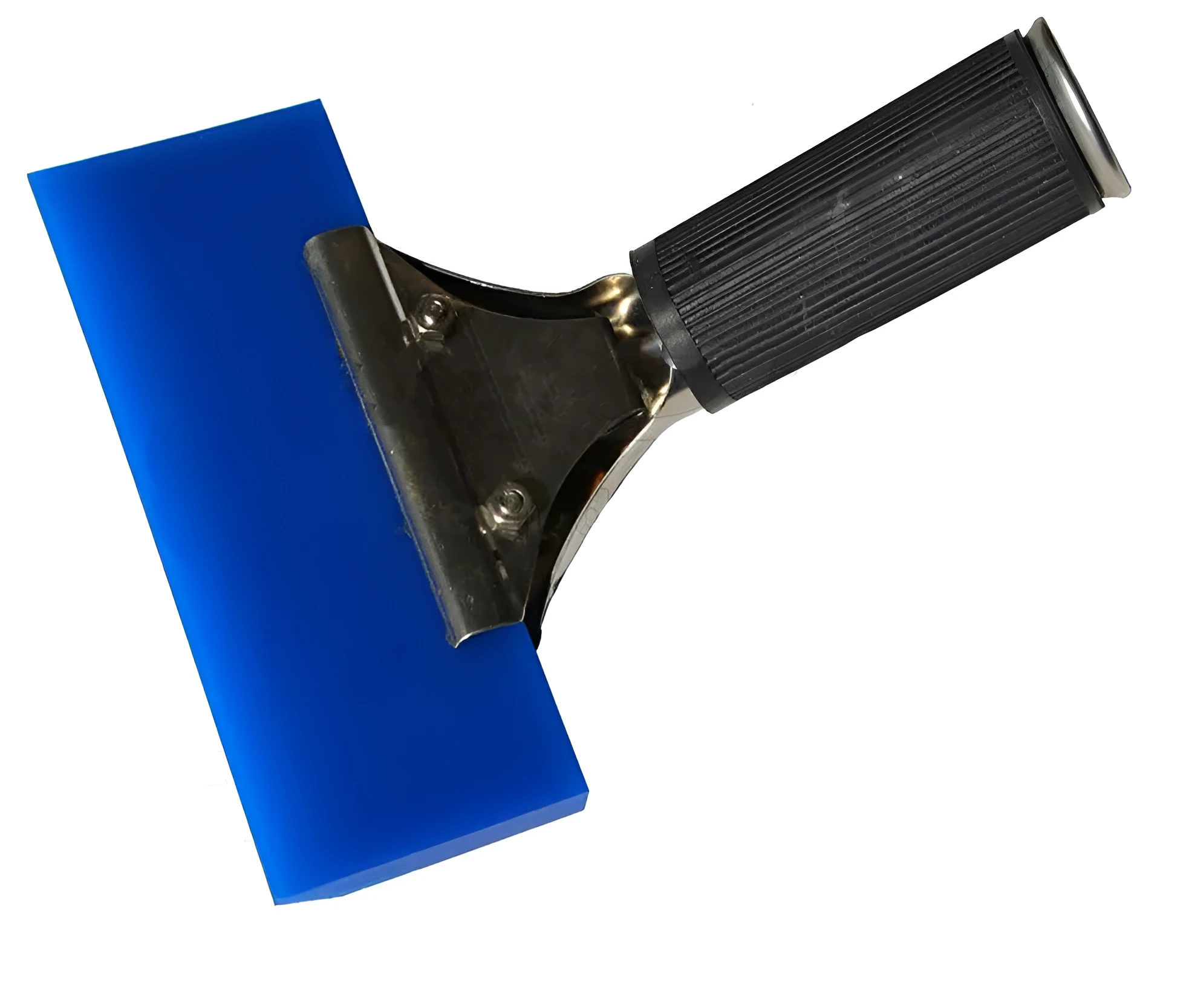 Blue stainless steel handled car water scraper squeegee 13x16 cm rubber blade for film wrapping