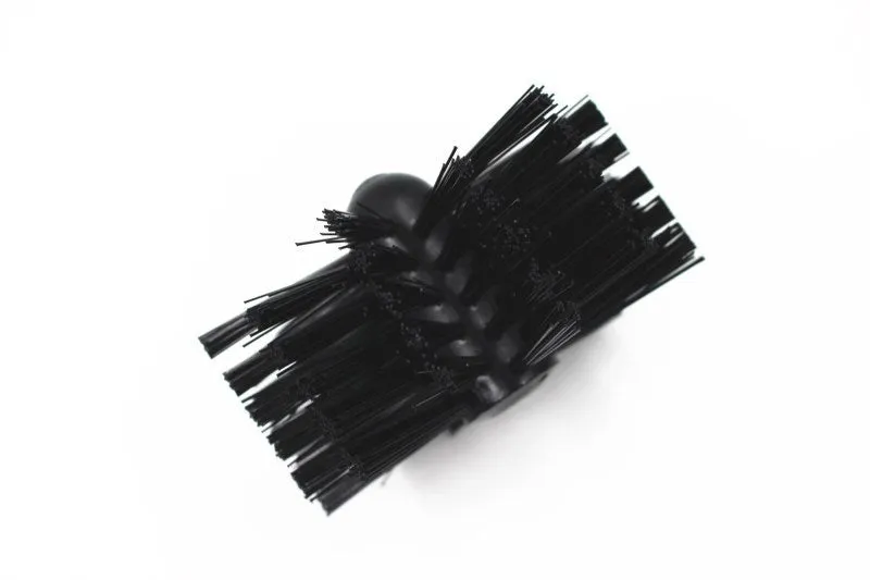 Pipe cleaning brush set with six nylon rods and 100mm diameter galvanised iron wire brush head in blister packaging