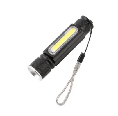 Black aluminium alloy multifunctional flashlight with T6+COB light source and magnetic base by Soringrad lighting