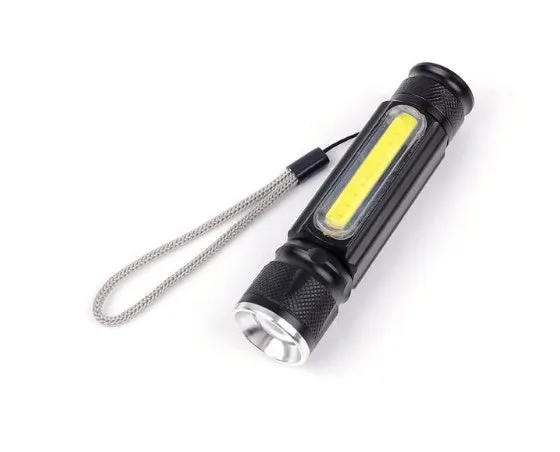 Black aluminium alloy multifunctional flashlight with T6+COB light source and magnetic base by Soringrad lighting
