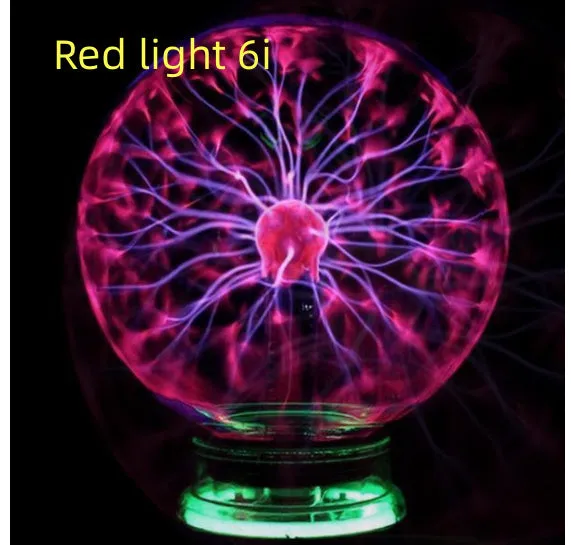 Plasma lightning ball with electrostatic lightning arcs on a blue background, 4-8 inch size options available