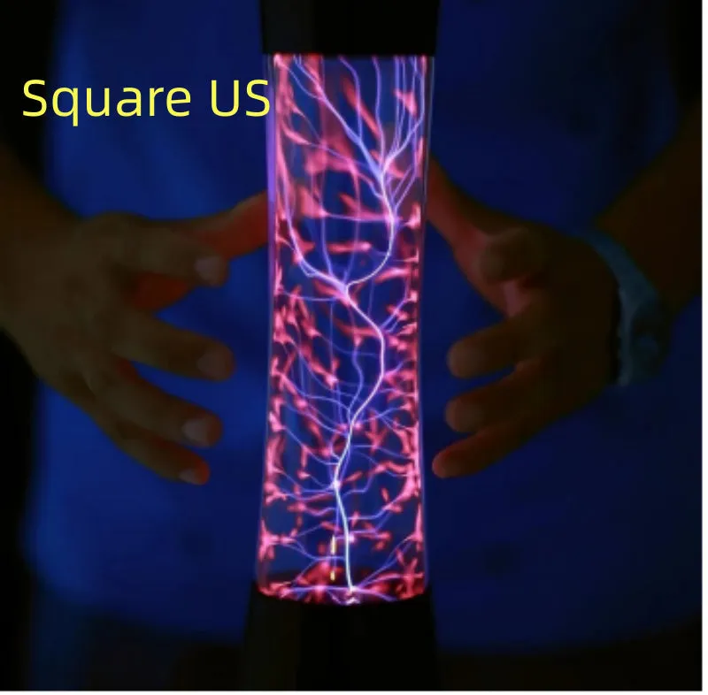 Plasma lightning ball with electrostatic lightning arcs on a blue background, 4-8 inch size options available