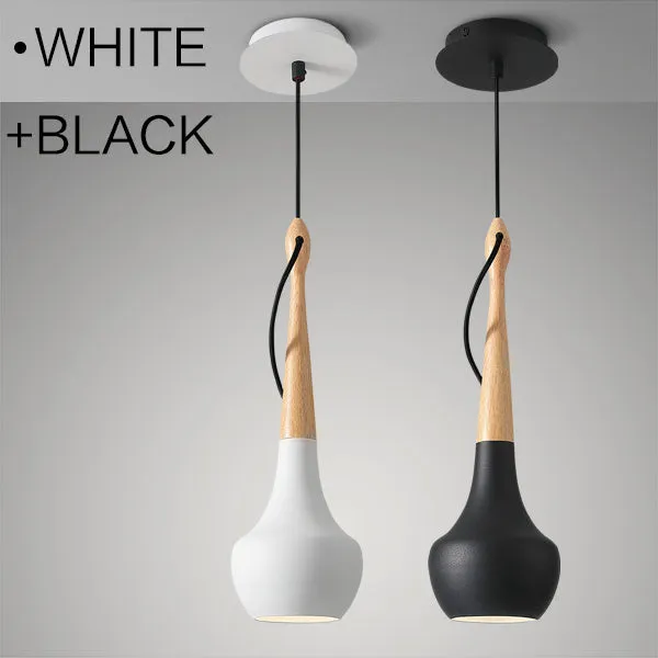 Postmodern minimalist LED dining room chandelier 110x350mm in black finish with adjustable height