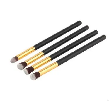 Cosmetic brush kit with nylon bristles and plastic handle, 14cm total length