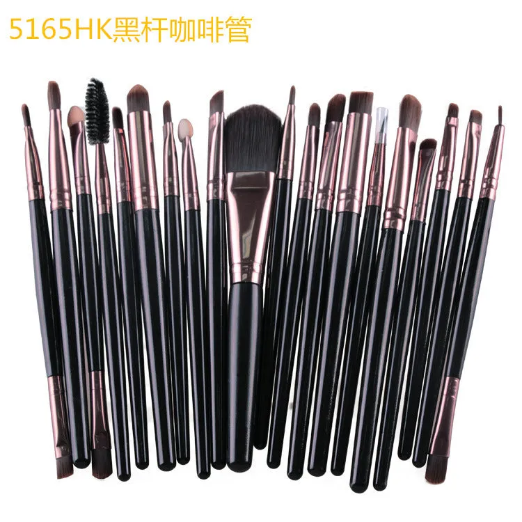 Cosmetic brush kit with nylon bristles and plastic handle, 14cm total length