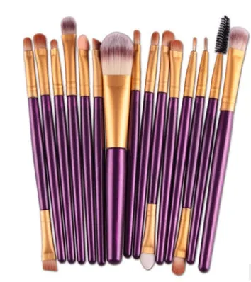 Cosmetic brush kit with nylon bristles and plastic handle, 14cm total length