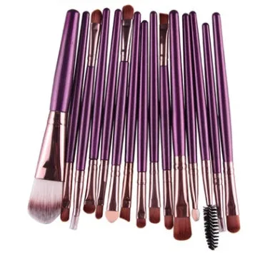 Cosmetic brush kit with nylon bristles and plastic handle, 14cm total length