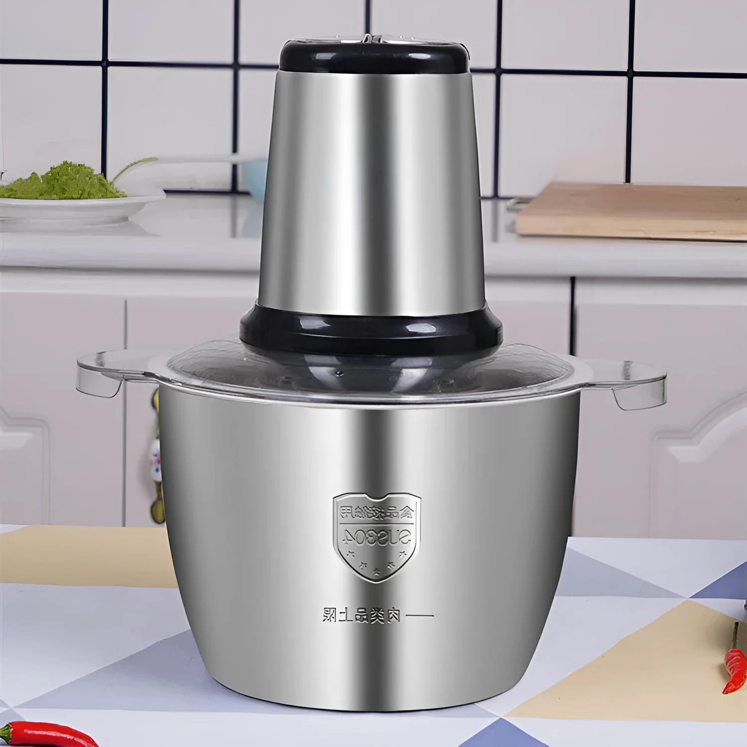 Stainless steel electric meat grinder 2 litre capacity fully automatic food processor