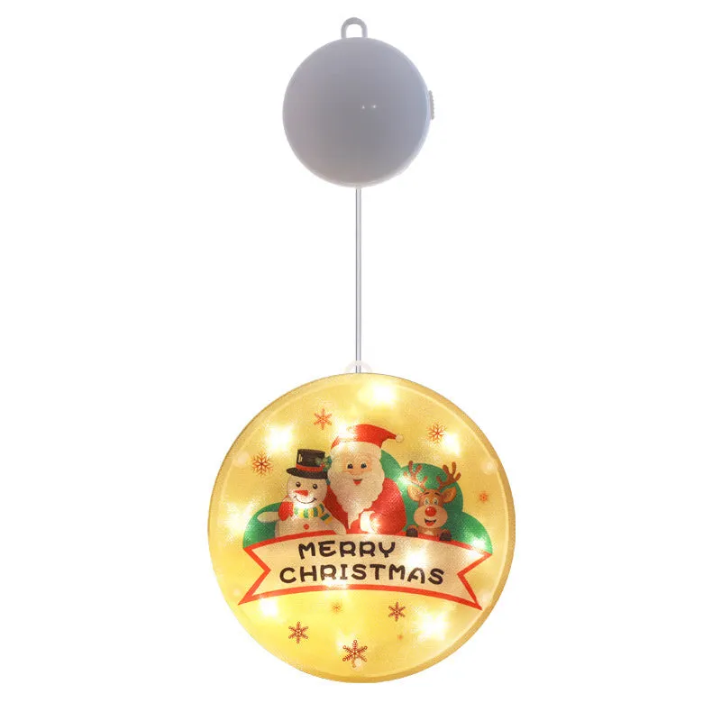 Set of three LED Christmas hanging lights in warm white with plastic shell