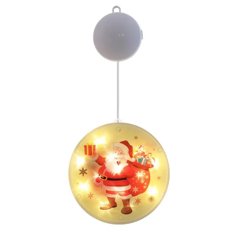 Set of three LED Christmas hanging lights in warm white with plastic shell