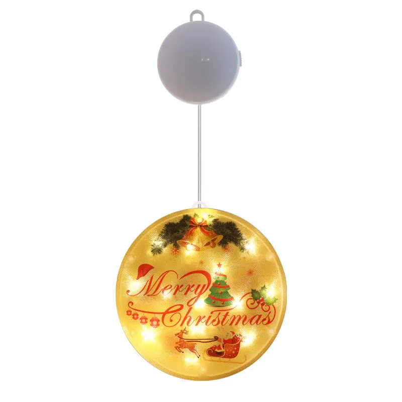 Set of three LED Christmas hanging lights in warm white with plastic shell