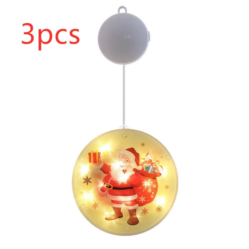 Set of three LED Christmas hanging lights in warm white with plastic shell