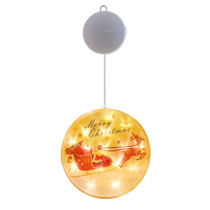 Set of three LED Christmas hanging lights in warm white with plastic shell