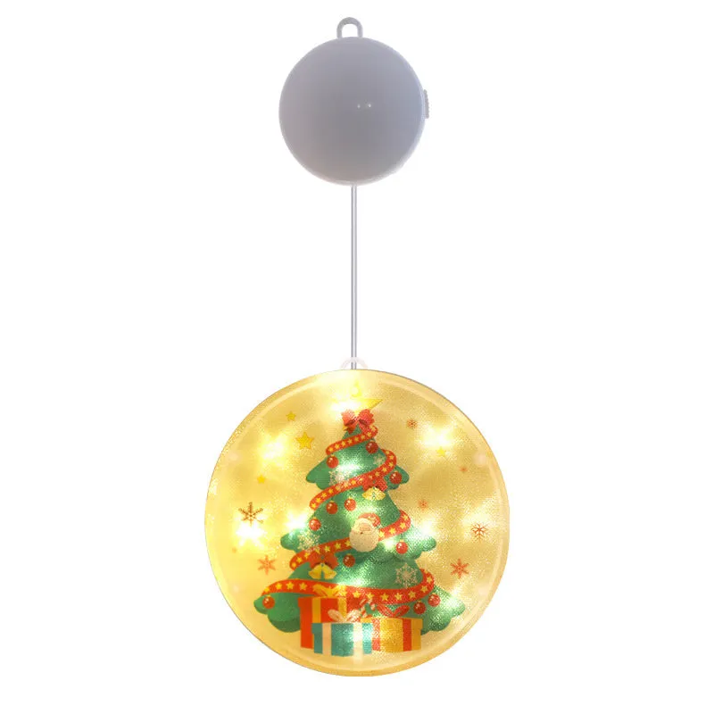 Set of three LED Christmas hanging lights in warm white with plastic shell