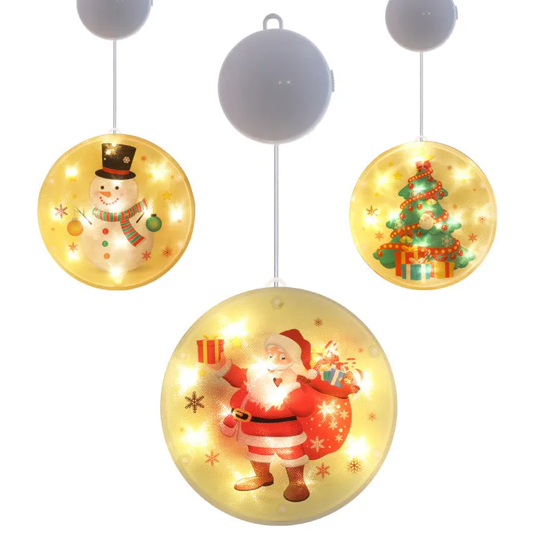 Set of three LED Christmas hanging lights in warm white with plastic shell