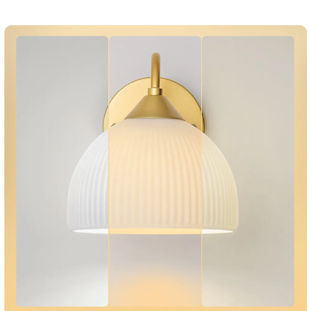 Gold and white glass lampshade on iron frame with spray paint frosted finish for corridors and living rooms