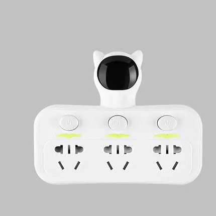 Smart socket with anti-leakage plug in lighted black for home office use
