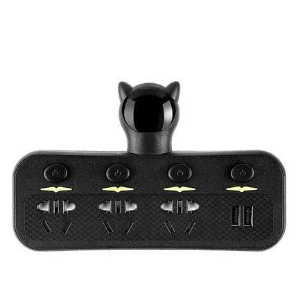 Smart socket with anti-leakage plug in lighted black for home office use