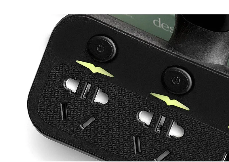 Smart socket with anti-leakage plug in lighted black for home office use