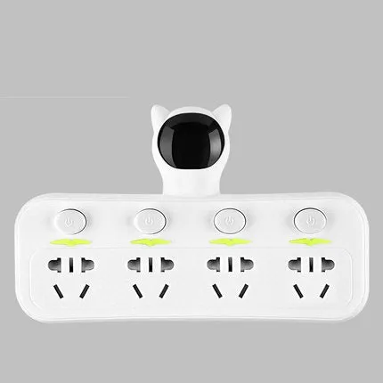 Smart socket with anti-leakage plug in lighted black for home office use