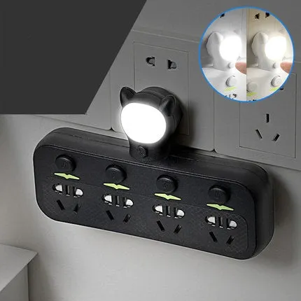 Smart socket with anti-leakage plug in lighted black for home office use