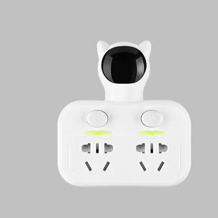 Smart socket with anti-leakage plug in lighted black for home office use