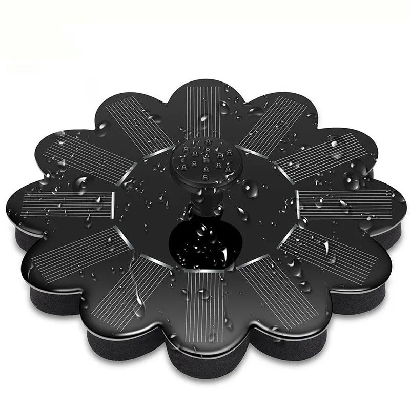 Black garden solar mini sprinkler with PET monocrystalline silicon panel 160mm diameter