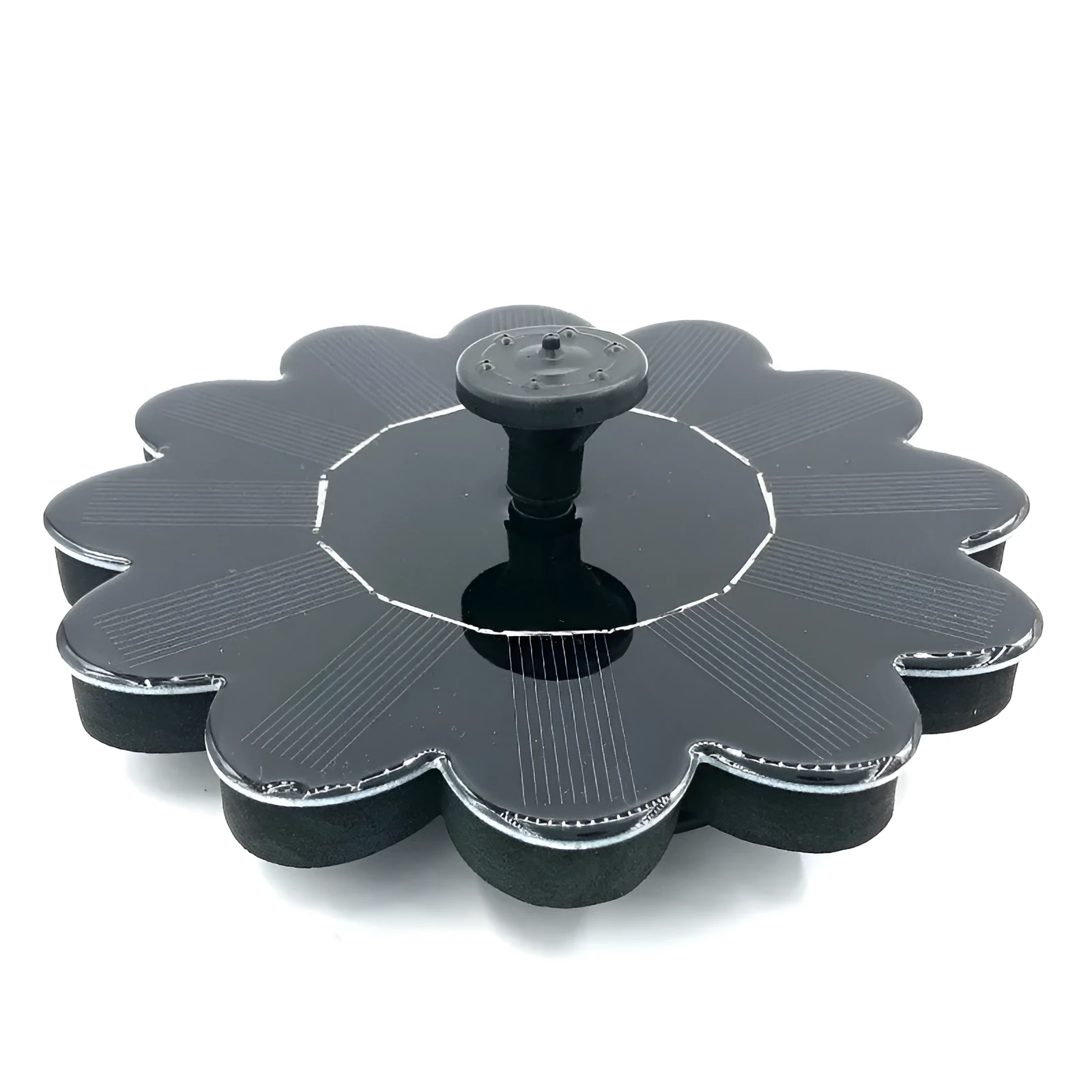 Black garden solar mini sprinkler with PET monocrystalline silicon panel 160mm diameter
