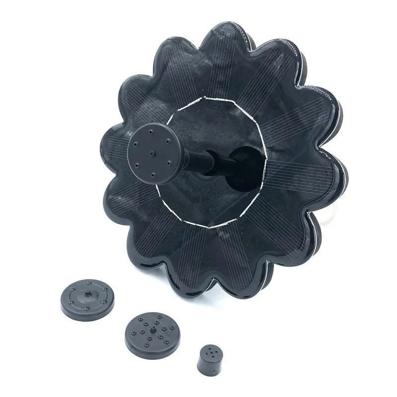 Black garden solar mini sprinkler with PET monocrystalline silicon panel 160mm diameter