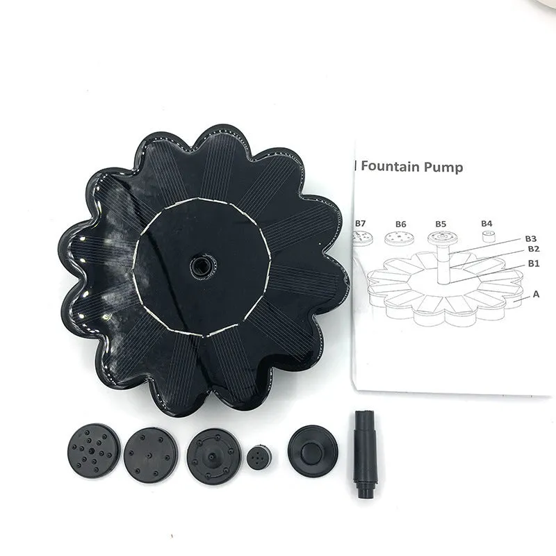 Black garden solar mini sprinkler with PET monocrystalline silicon panel 160mm diameter