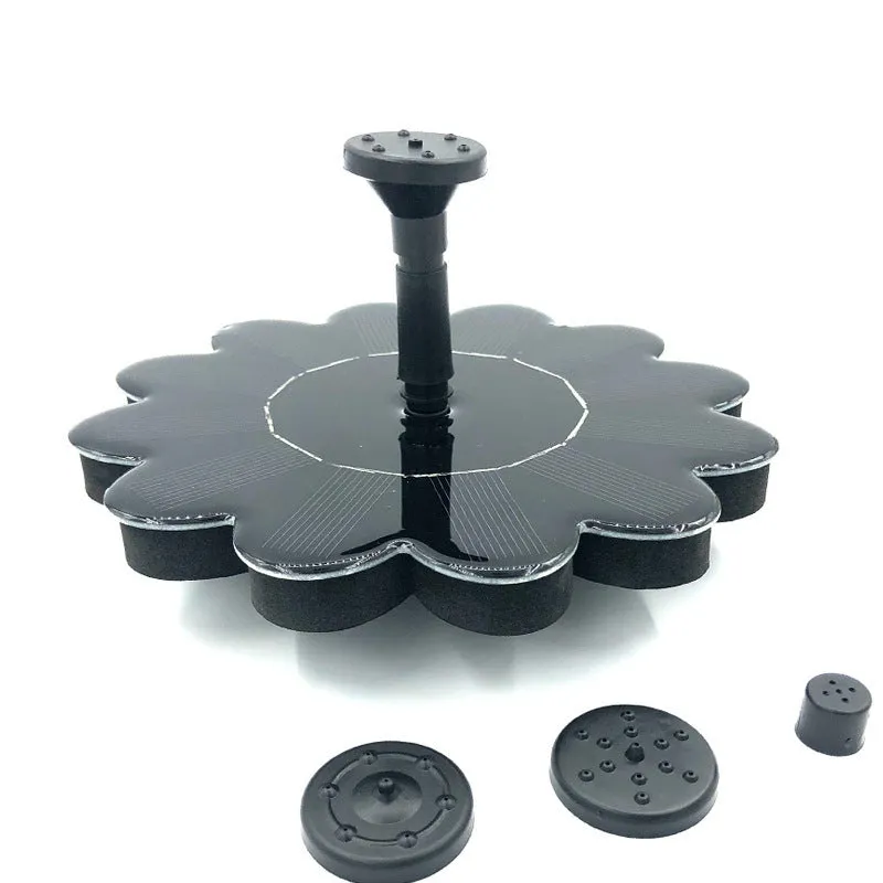 Black garden solar mini sprinkler with PET monocrystalline silicon panel 160mm diameter