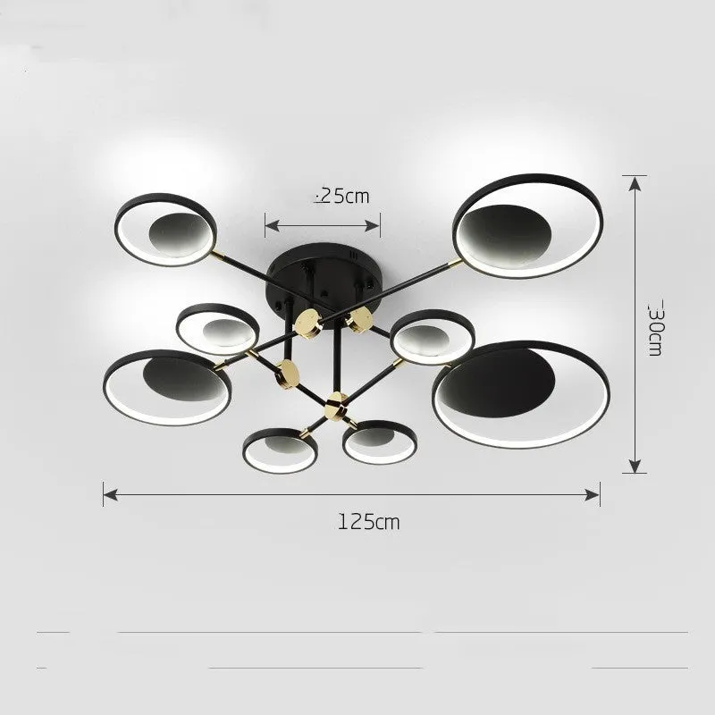 Modern molecular LED ceiling light with glass chandelier 720mm tricolor for living room