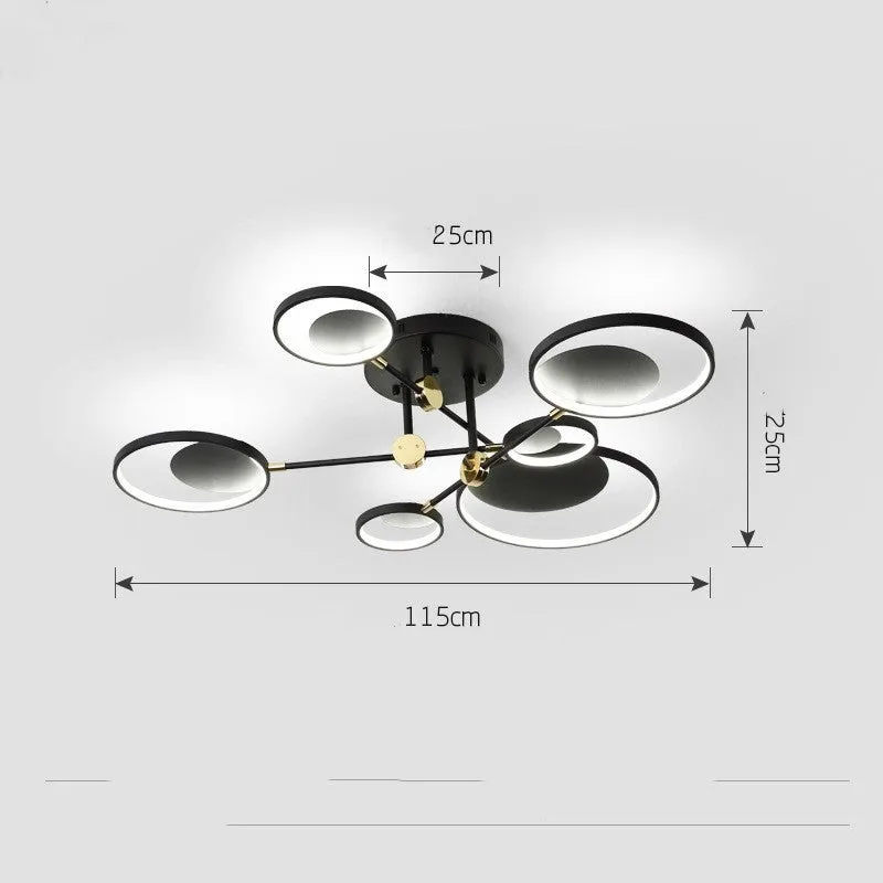 Modern molecular LED ceiling light with glass chandelier 720mm tricolor for living room