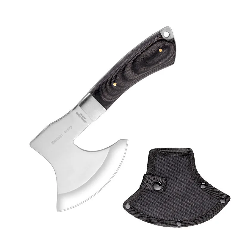 Outdoor Tactics stainless steel axe on ground, 57cm length, 49HRC hardness for wood chopping