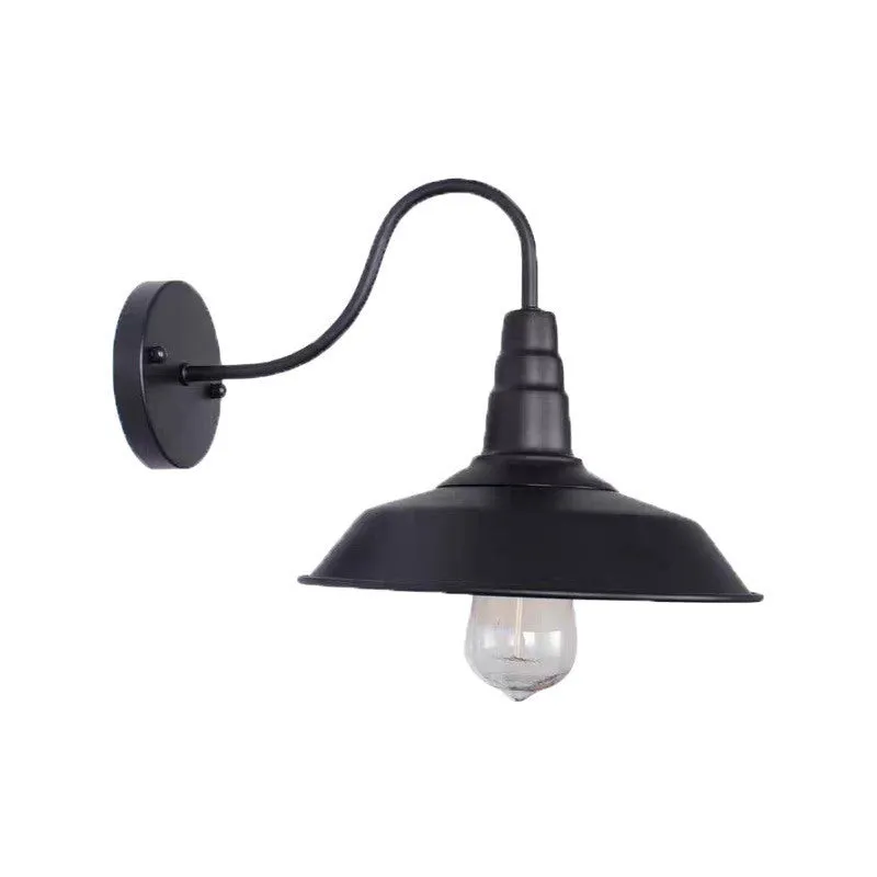 Retro style villa courtyard wall lamp in silver or copper finish with bevel or right angle styling