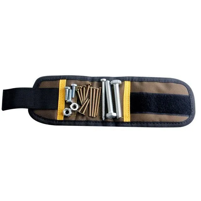 Powerful magnetic wristband in black with super strong magnets and adjustable 1680D Oxford cloth strap
