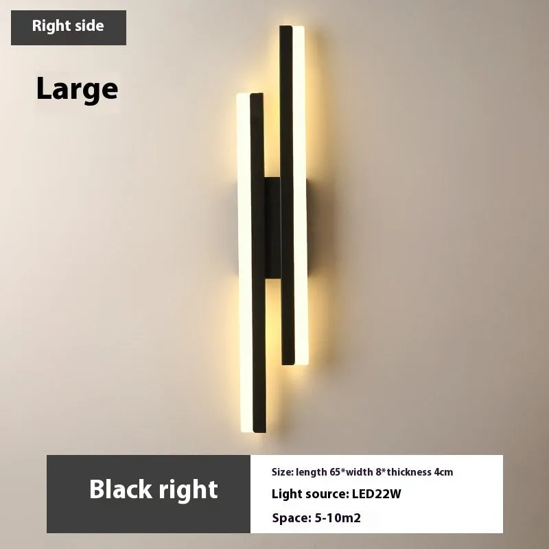 Scandinavian minimalist LED wall light with acrylic lampshade in black or gold finish