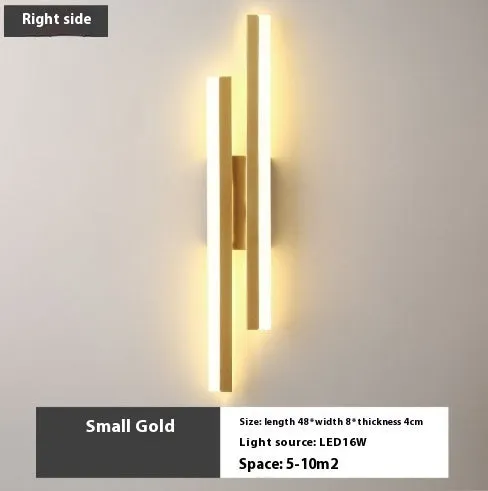 Scandinavian minimalist LED wall light with acrylic lampshade in black or gold finish