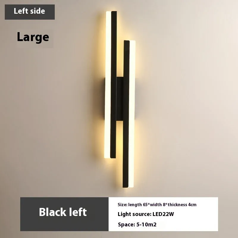 Scandinavian minimalist LED wall light with acrylic lampshade in black or gold finish