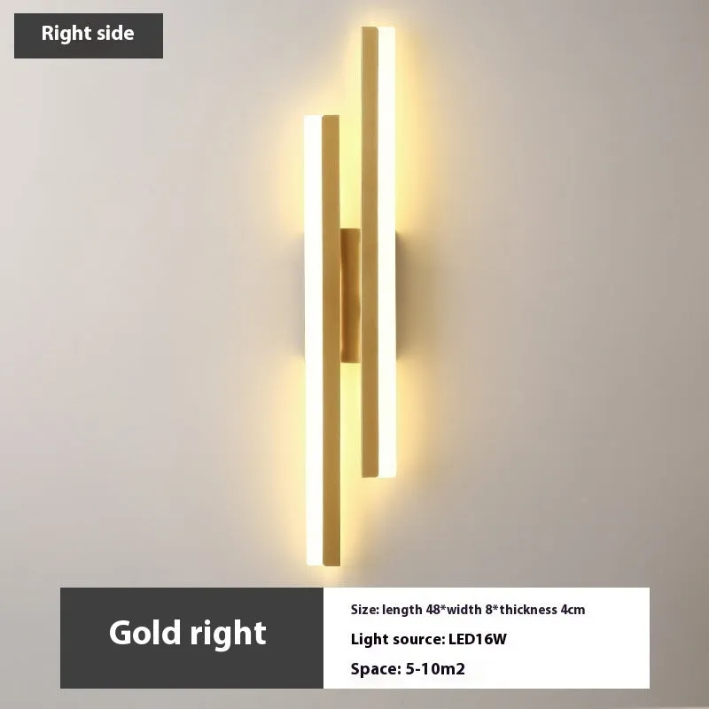 Scandinavian minimalist LED wall light with acrylic lampshade in black or gold finish