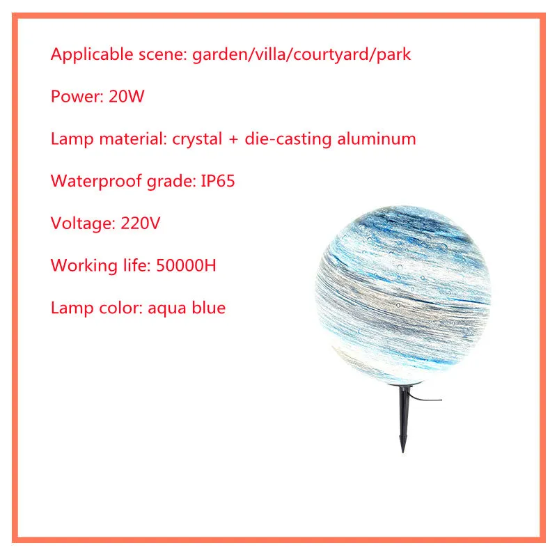 Solar lawn lamp with crystal and die cast aluminium housing, IP65 waterproof, 12W high-light LED, coffee colour, 30cm height, in a garden setting
