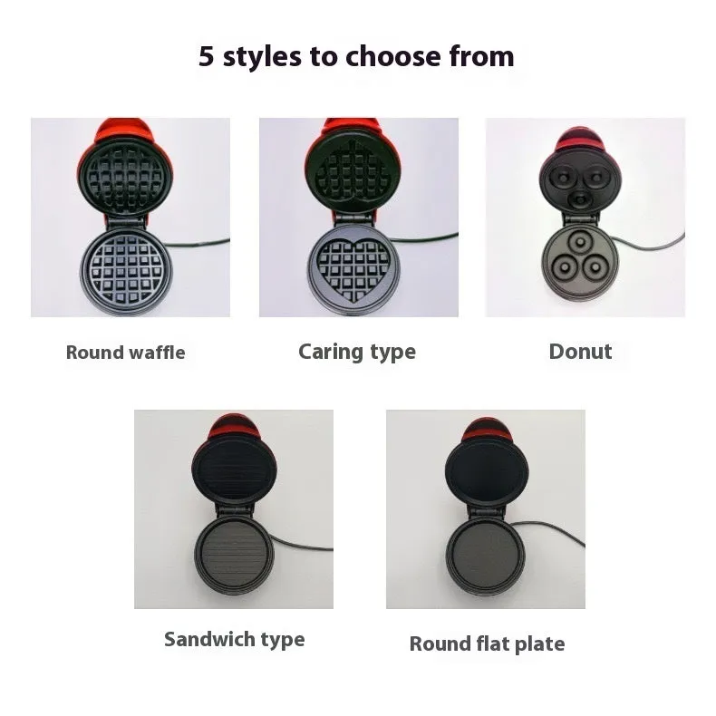 Mini waffle machine in white, 16.5cm, with electric heating, for making waffles and pancakes