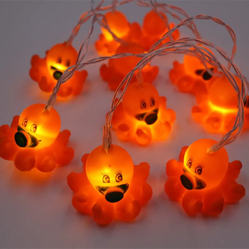Vinyl animal LED light string 1.8m with 10 battery-operated animal pendant lights on a white background